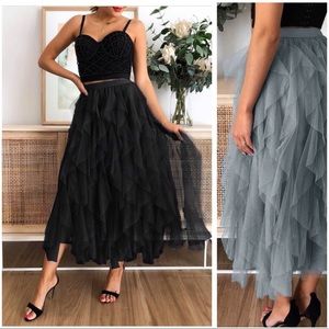 NEW Fabulous grey tulle maxi skirt